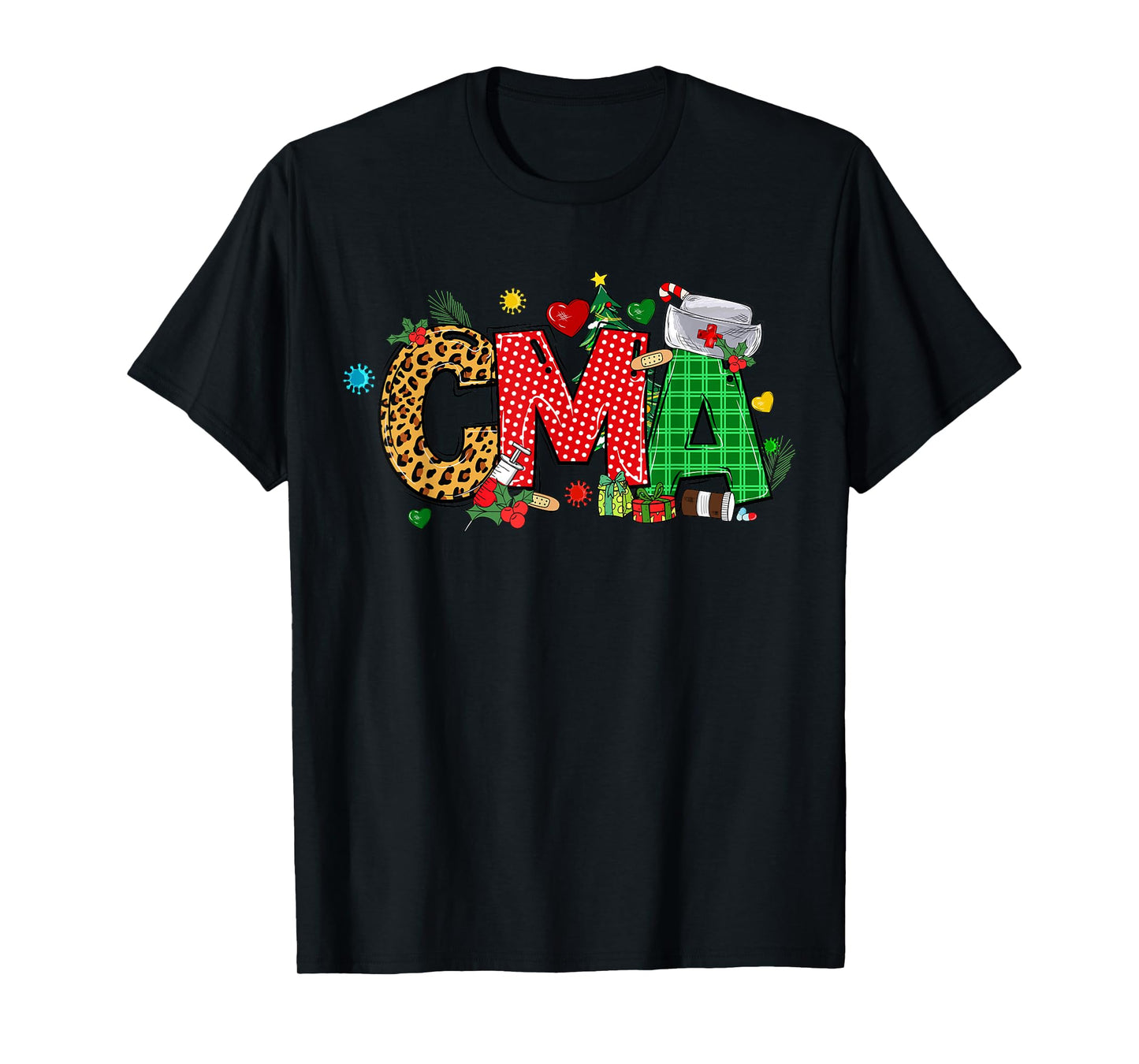 Barefoot Gang Nurse Life Merry Christmas CMA Certified Medical Assistant T-Shirt