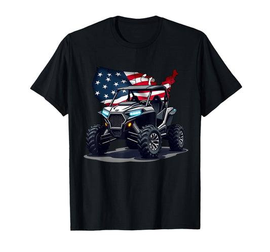 American Flag UTV Side by Side SXS UTV SXS Off Road T-Shirt