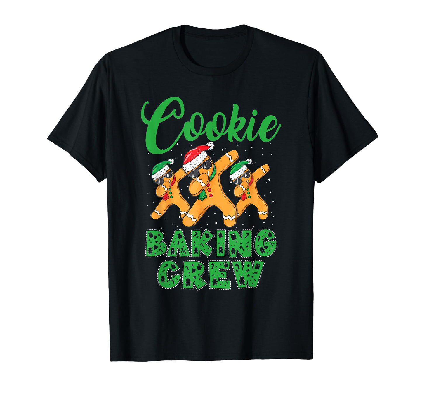 Cookie Baking Crew Dabbing Gingerbread Men Christmas Hats T-Shirt