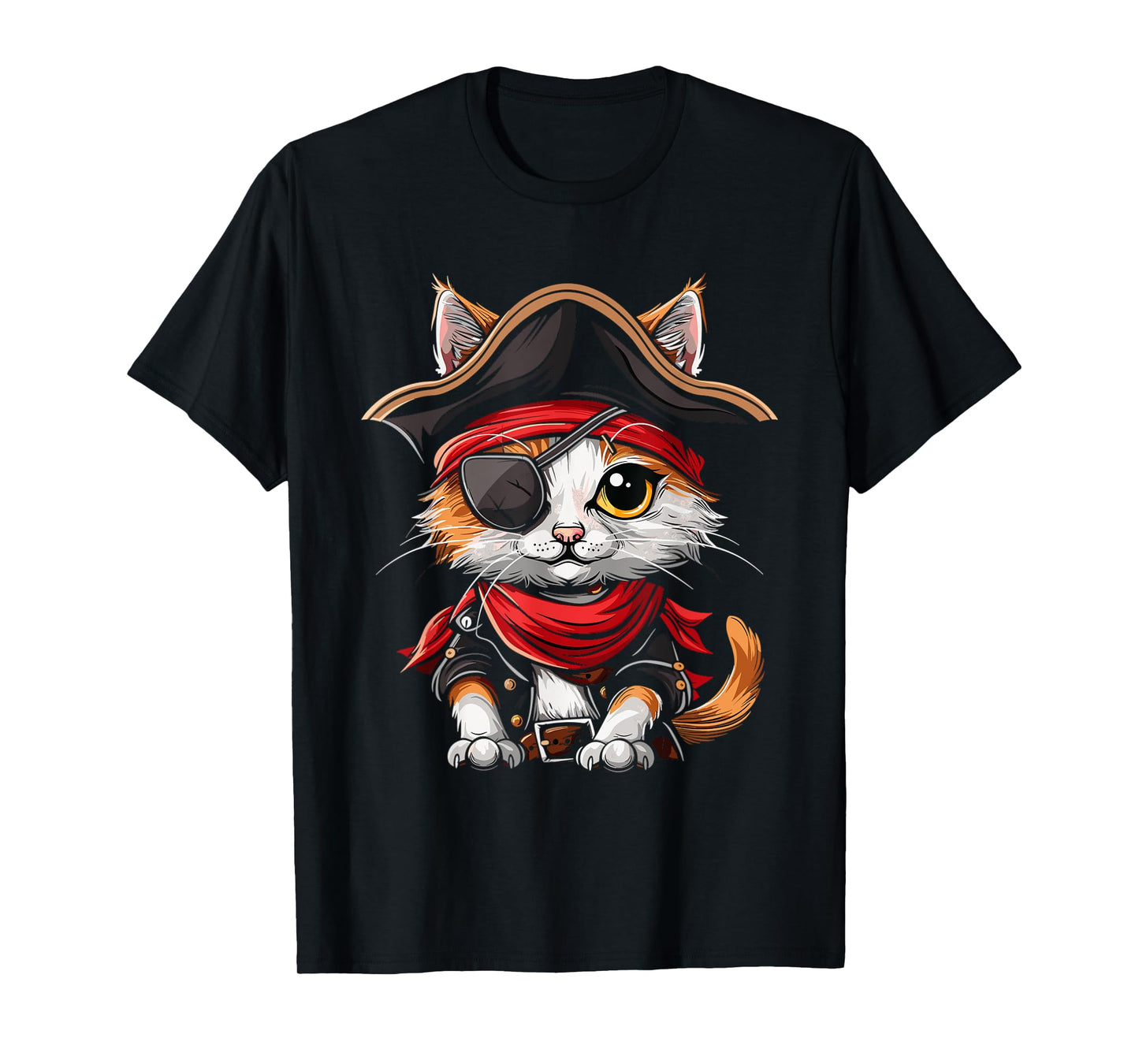 Pirate Cat Funny Halloween Kitten T-Shirt