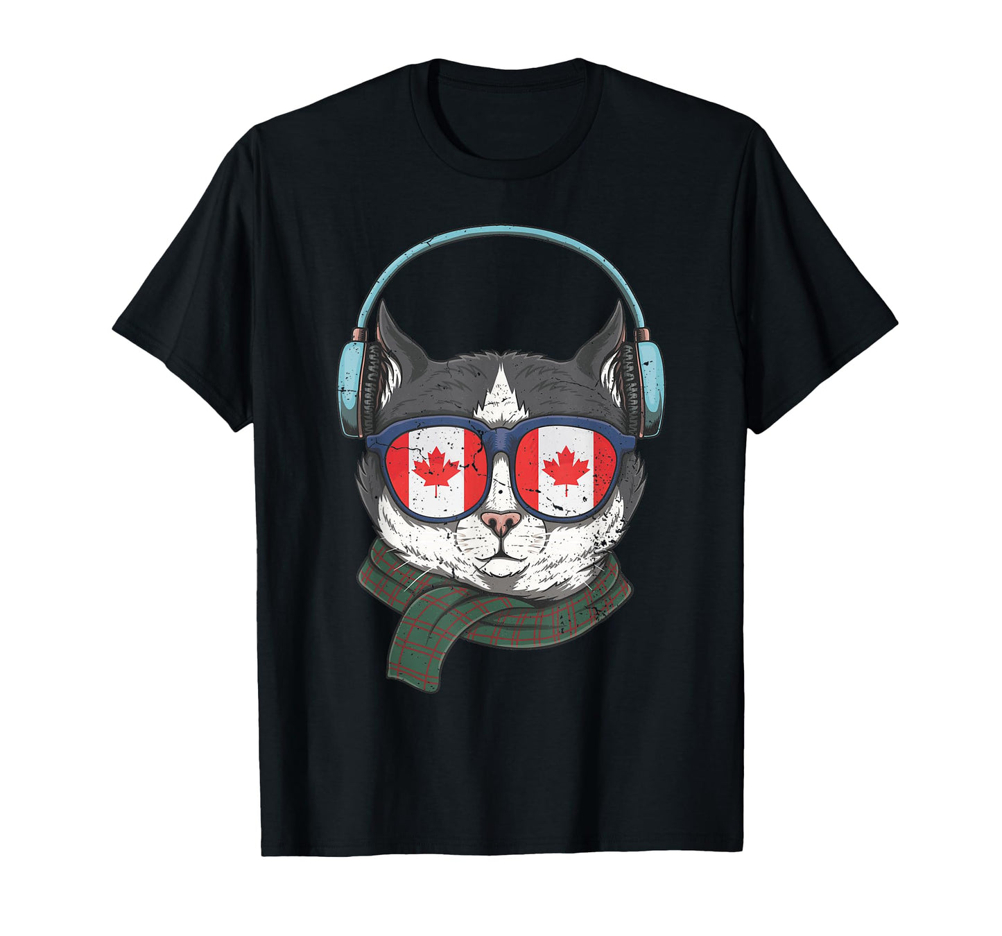 Canada Flag Canadian Cat Sunglasses Funny Men Women Kids T-Shirt