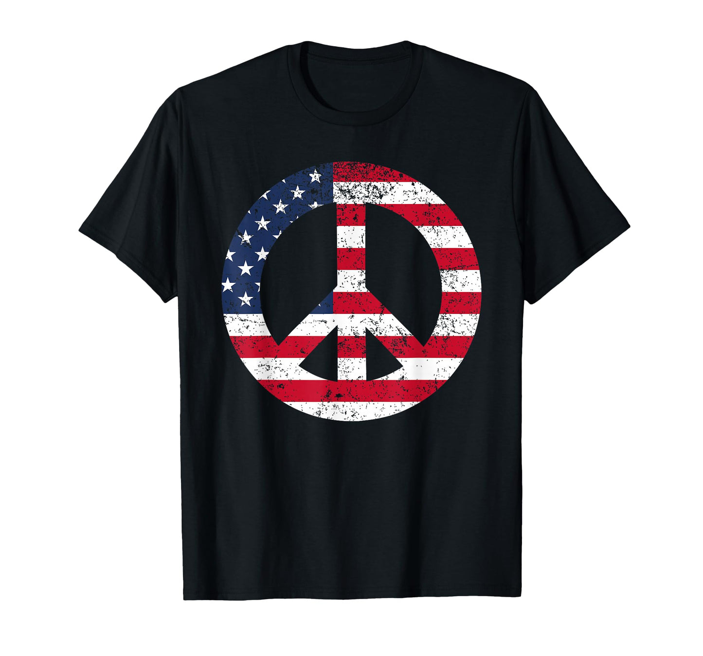 Peace Sign Patriotic USA Flag Peace & Love T-Shirt
