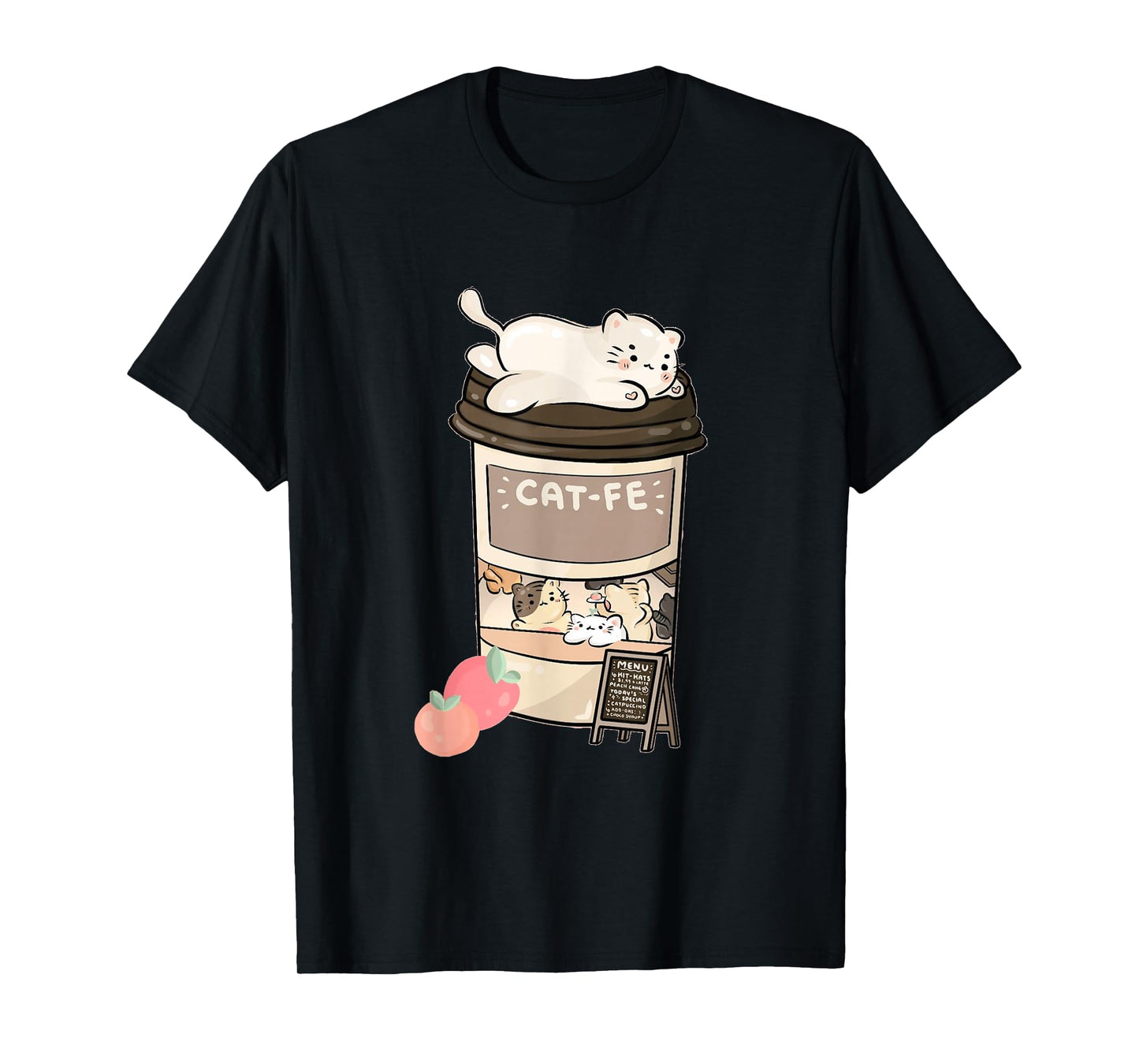 Cute Cat Cafe, Kawaii Cat Coffee, Anime Neko Kitty, Cat Puns T-Shirt