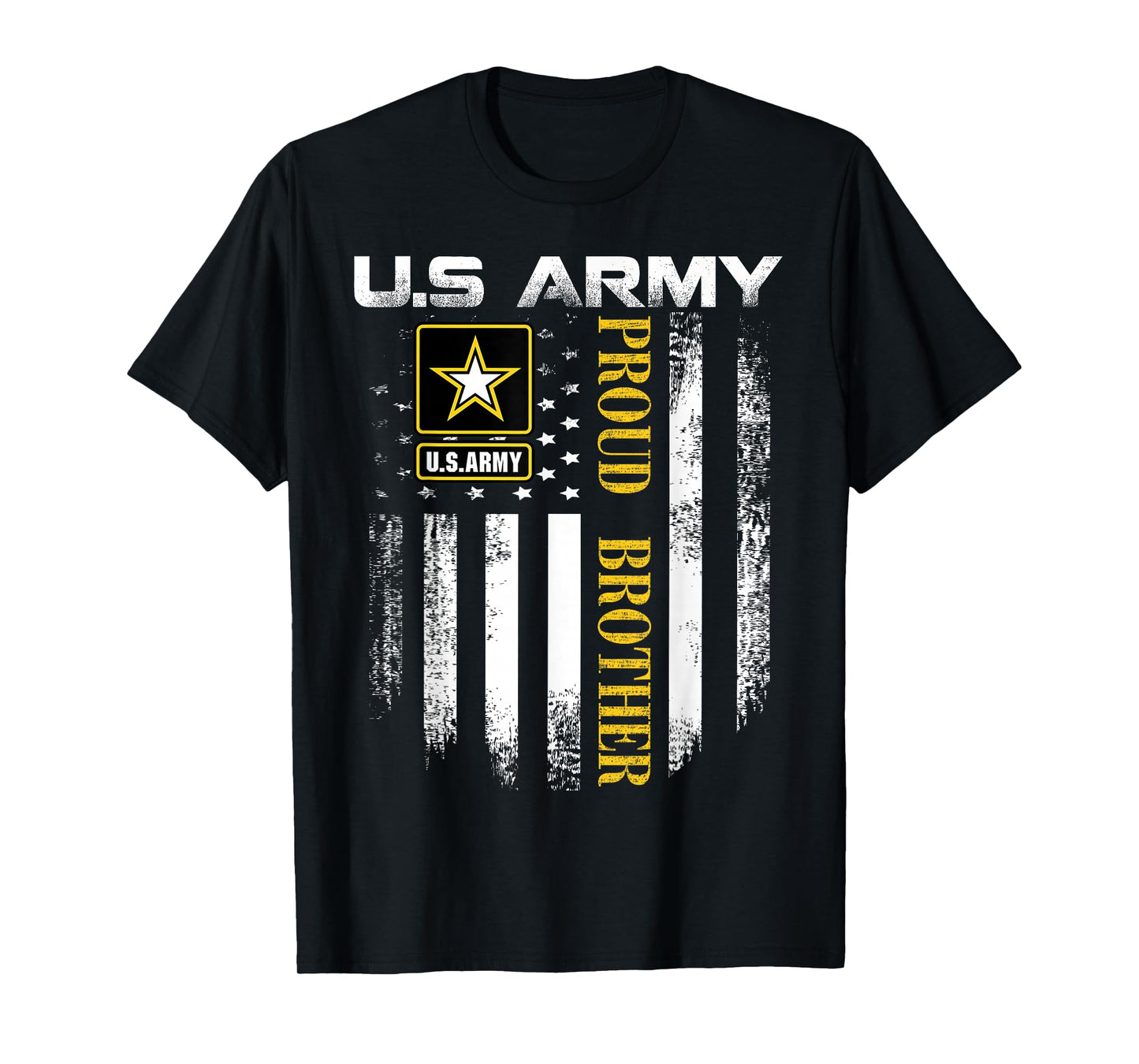 Vintage U.S. Army Proud Brother with American Flag Gift T-Shirt