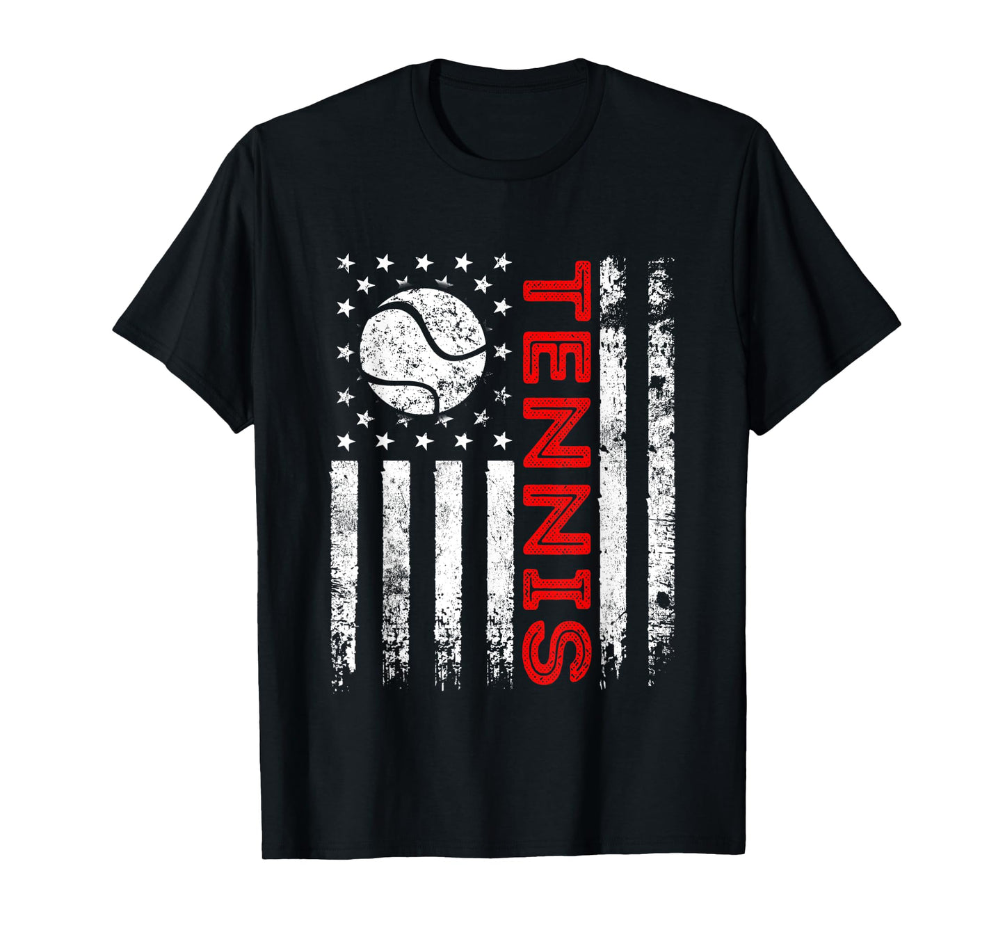 Distressed American Flag Tennis Patriotic 4th Of July T-Shirt