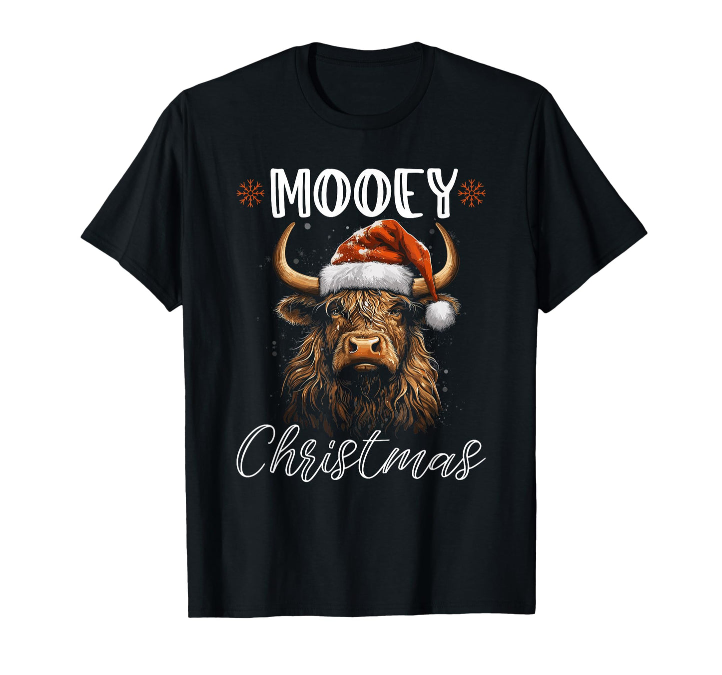 Christmas Highland Cow, Mooey Christmas Western Girl Country T-Shirt