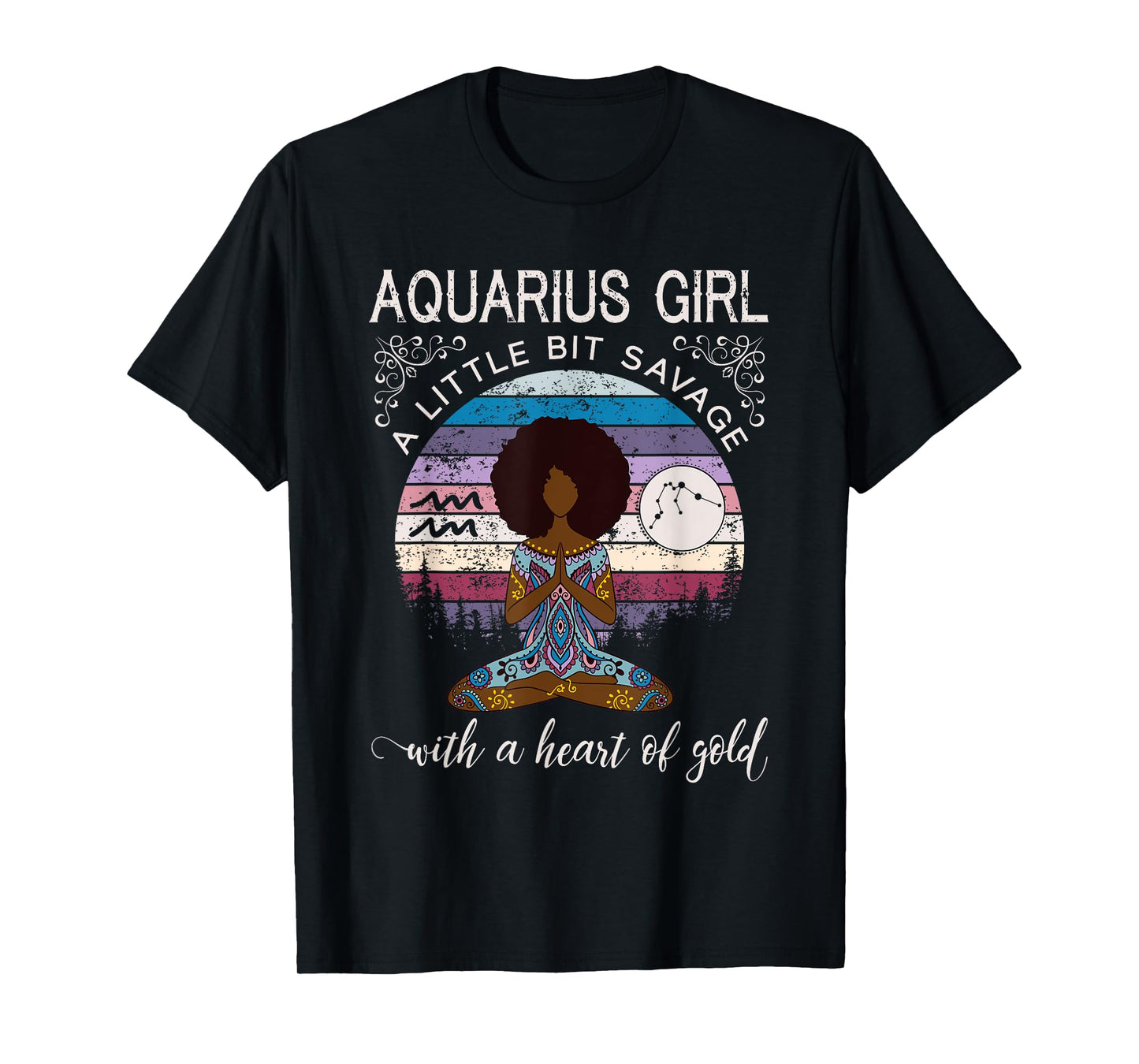 Aquarius Girl Afro February Birthday Shirt for Black Women T-Shirt