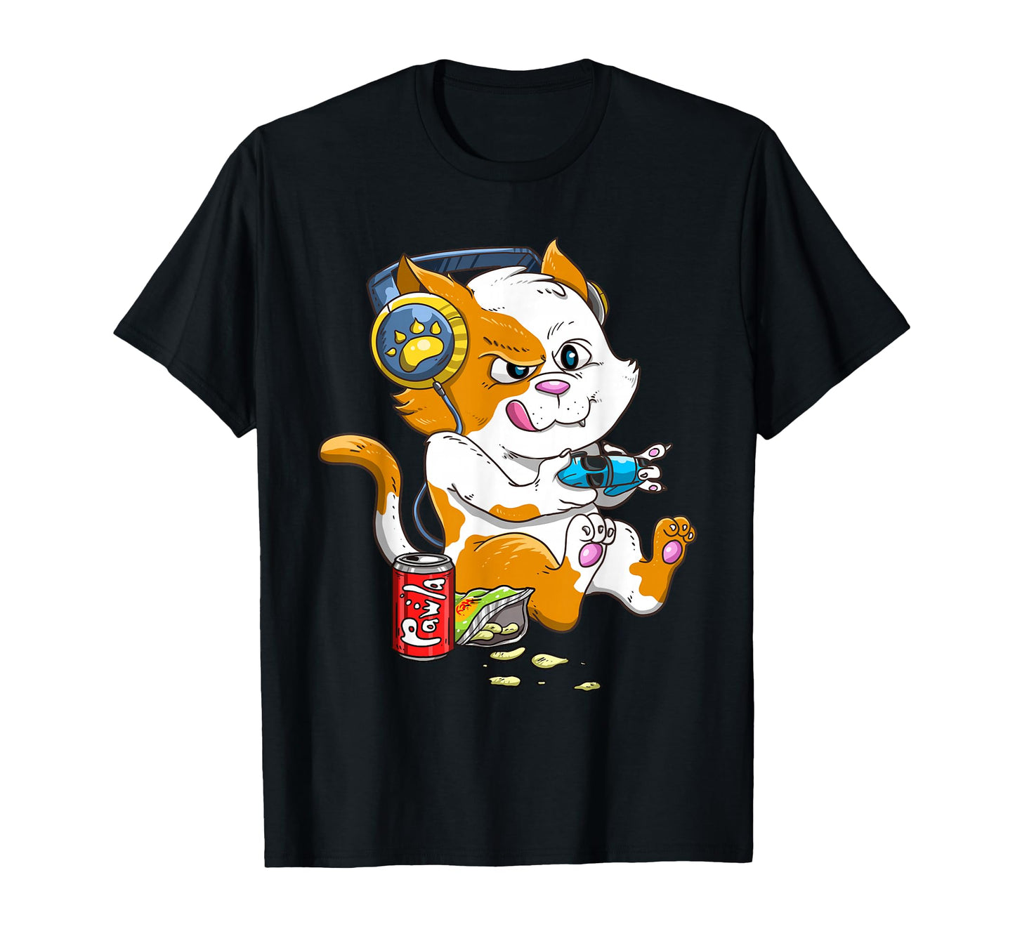Funny Cat Gaming Cat Lover Kawaii Video Games Funny Gamer T-Shirt