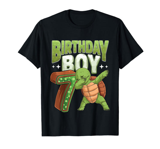 Kids 7 year old Turtle animal lovers 7th Birthday Boy T-Shirt