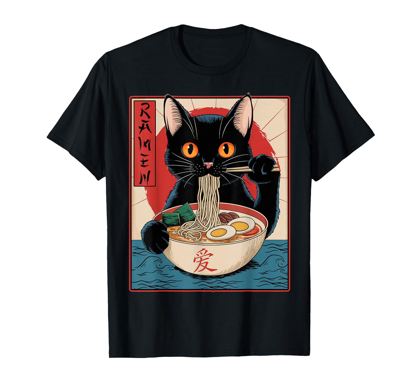 Funny Cat Eating Ramen T-Shirt