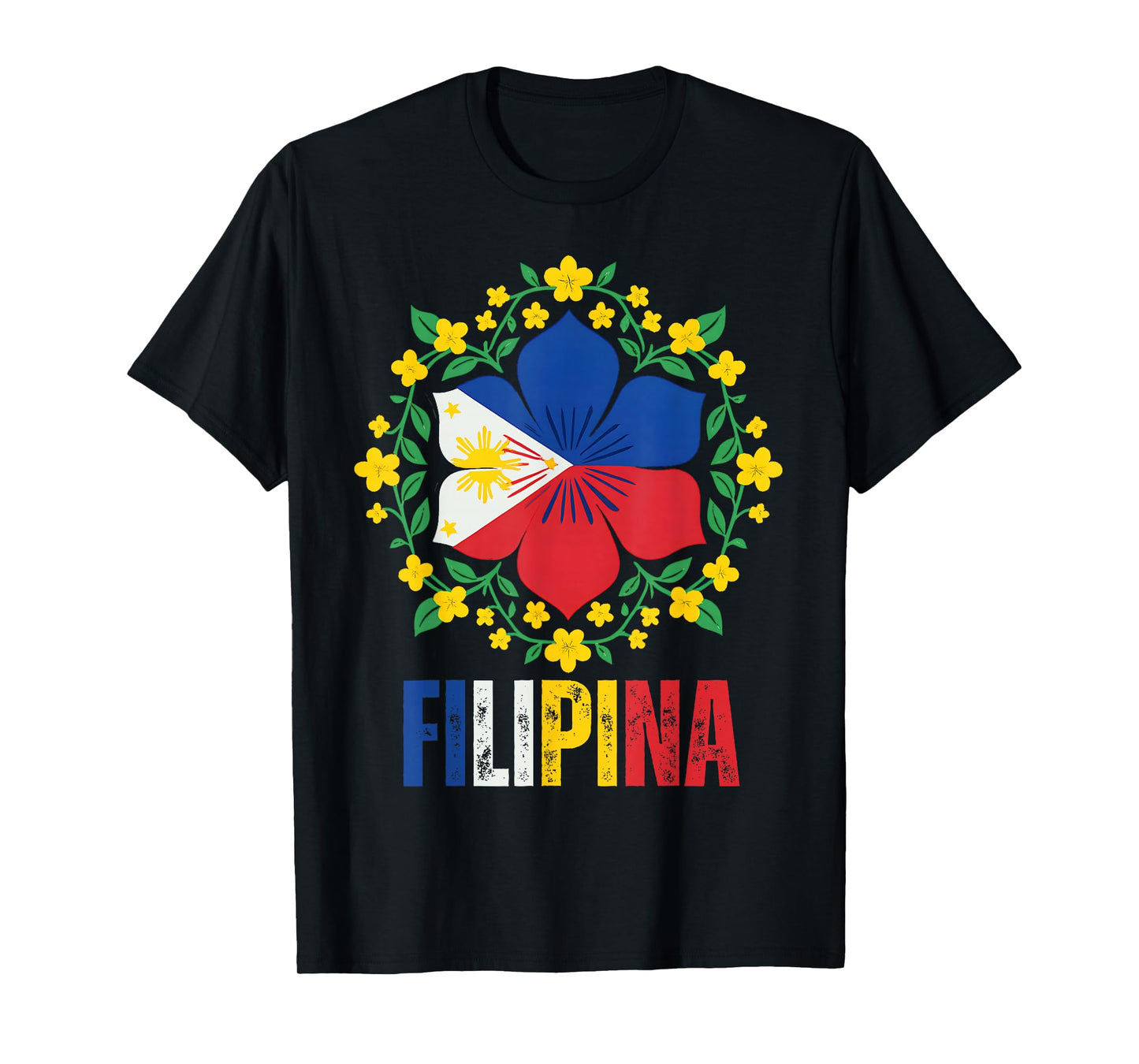 Filipina Philippines Flag Flower Filipino Heritage T-Shirt
