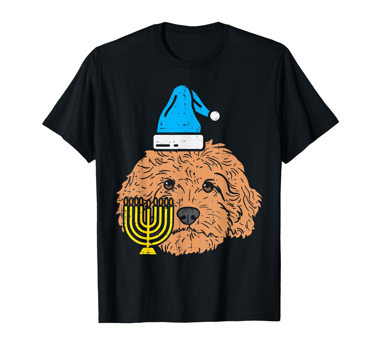 Goldendoodle Menorah Jewish Animal Pet Dog Hanukkah Gift T-Shirt