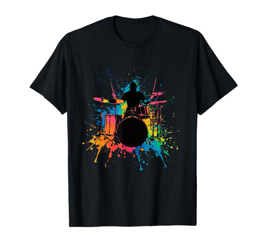 Drummer Colorful Drums Drumming Music Lover T-Shirt
