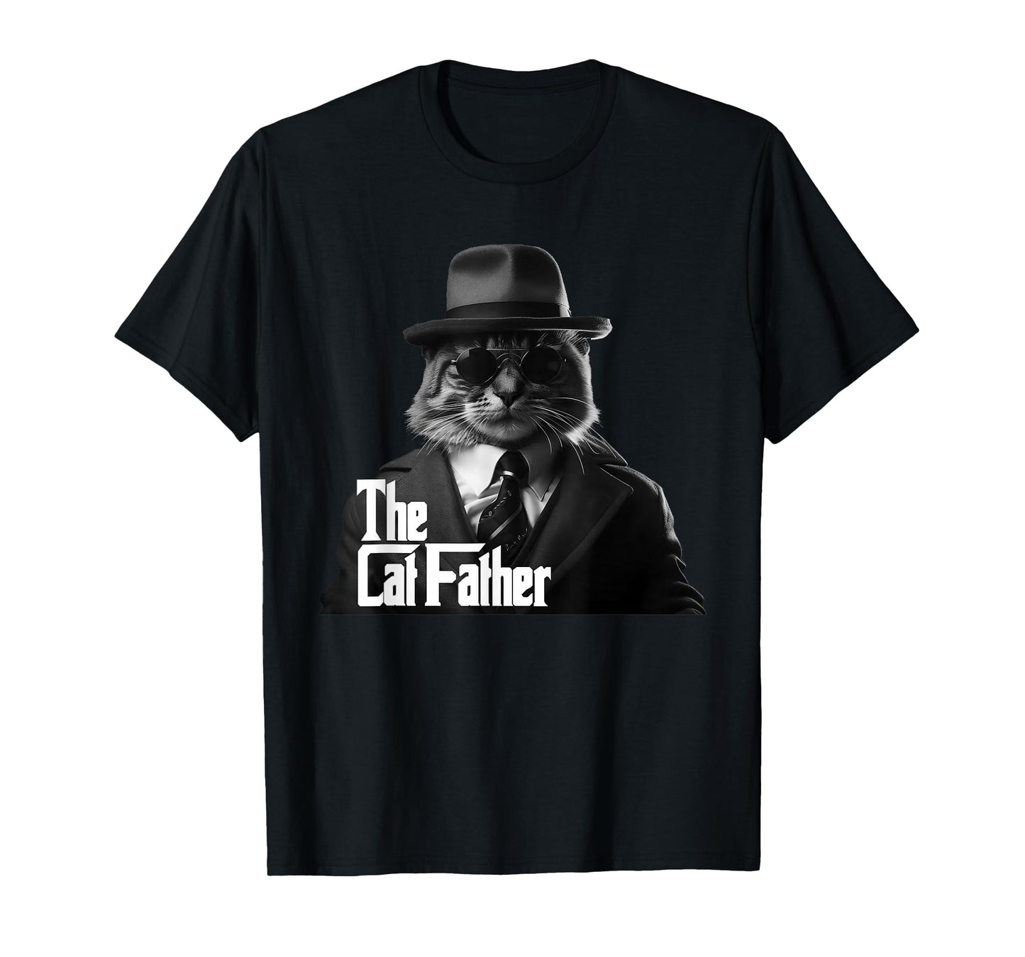 The Catfather Fathersday Best Birthday Cat Dad Funny Gift T-Shirt
