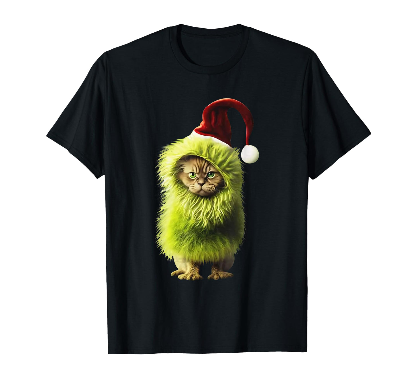 Christmas cute cat santa hat xmas funny T-Shirt