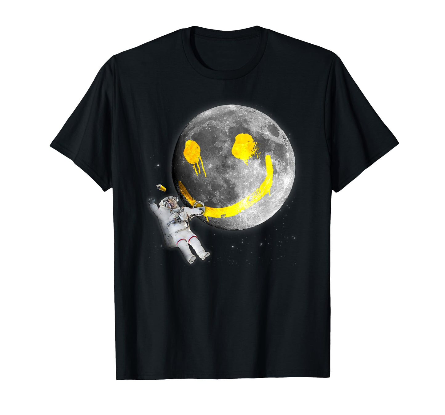 "Happy Face Moon Graffiti" Astronaut Space Nerd T-shirt T-Shirt
