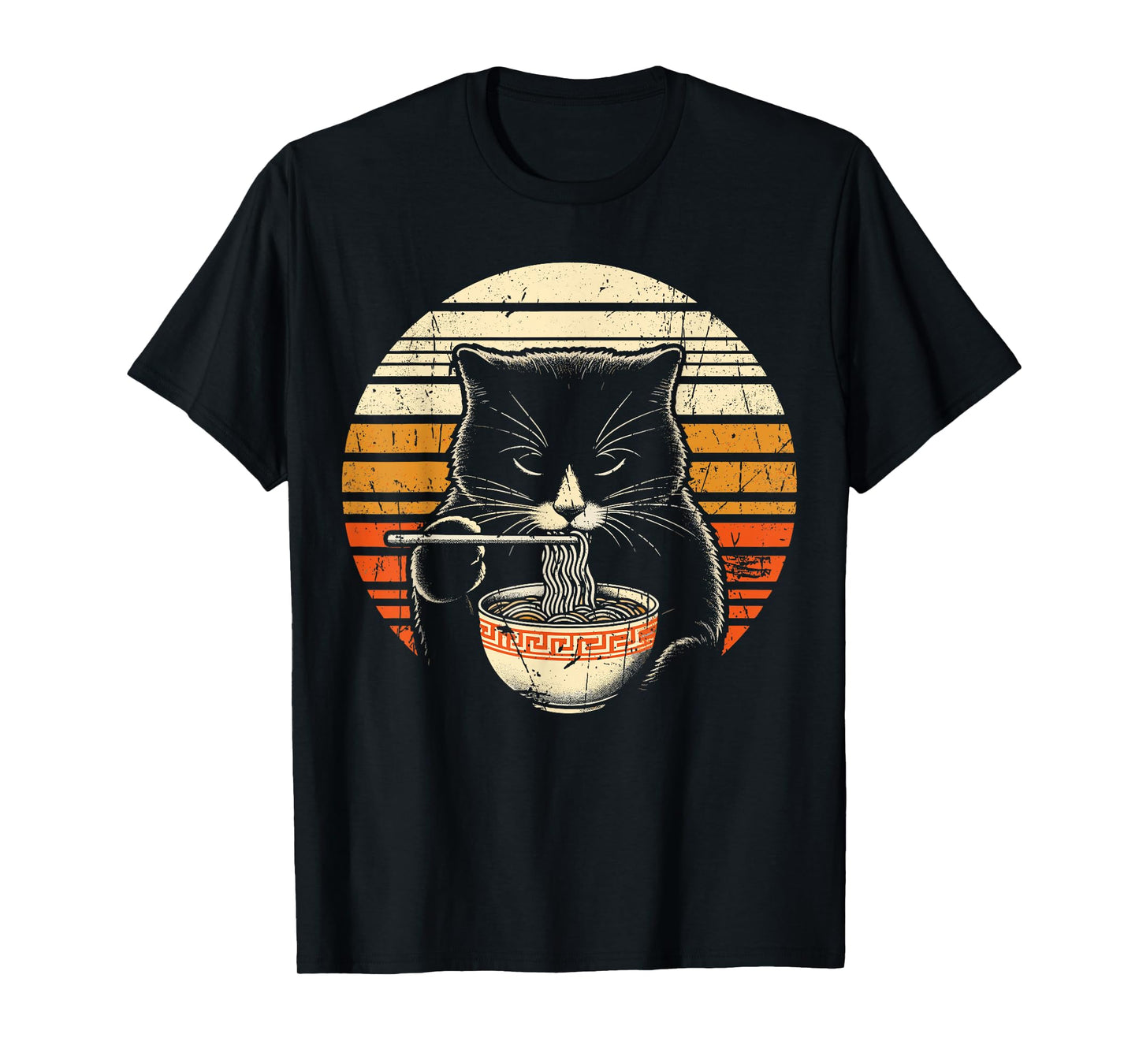 Anime Ramen Cat Retro Japanese Noodles Kawaii Cats T-Shirt