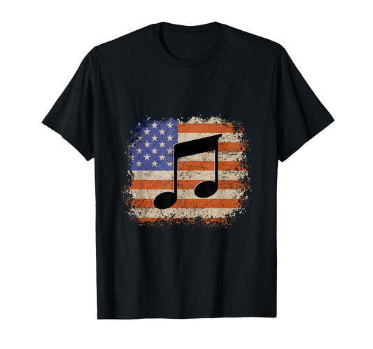 Music note for men gift american flag patriotic funny T-Shirt