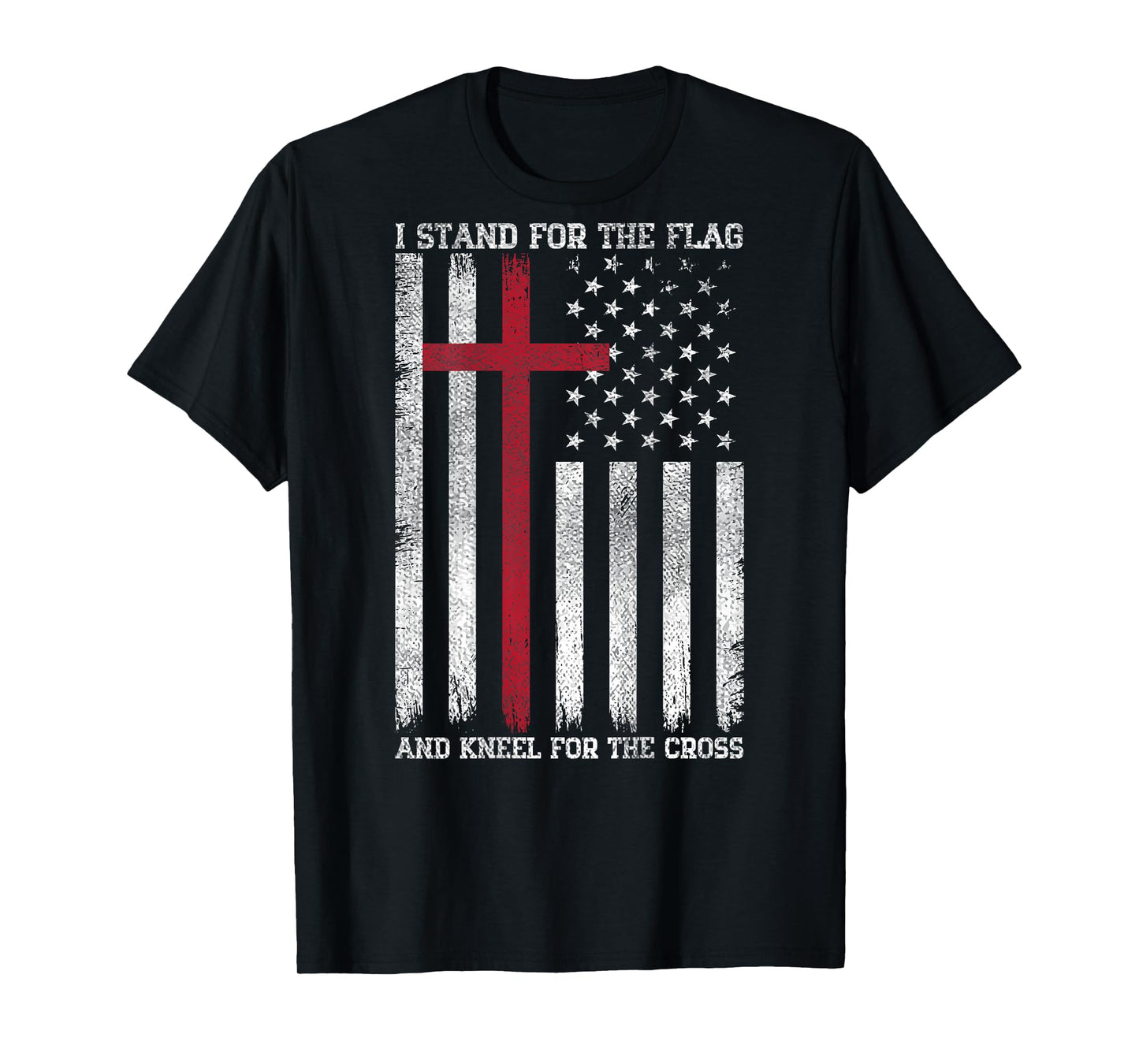 I Stand for The Flag Kneel for The Cross USA American Flag T-Shirt