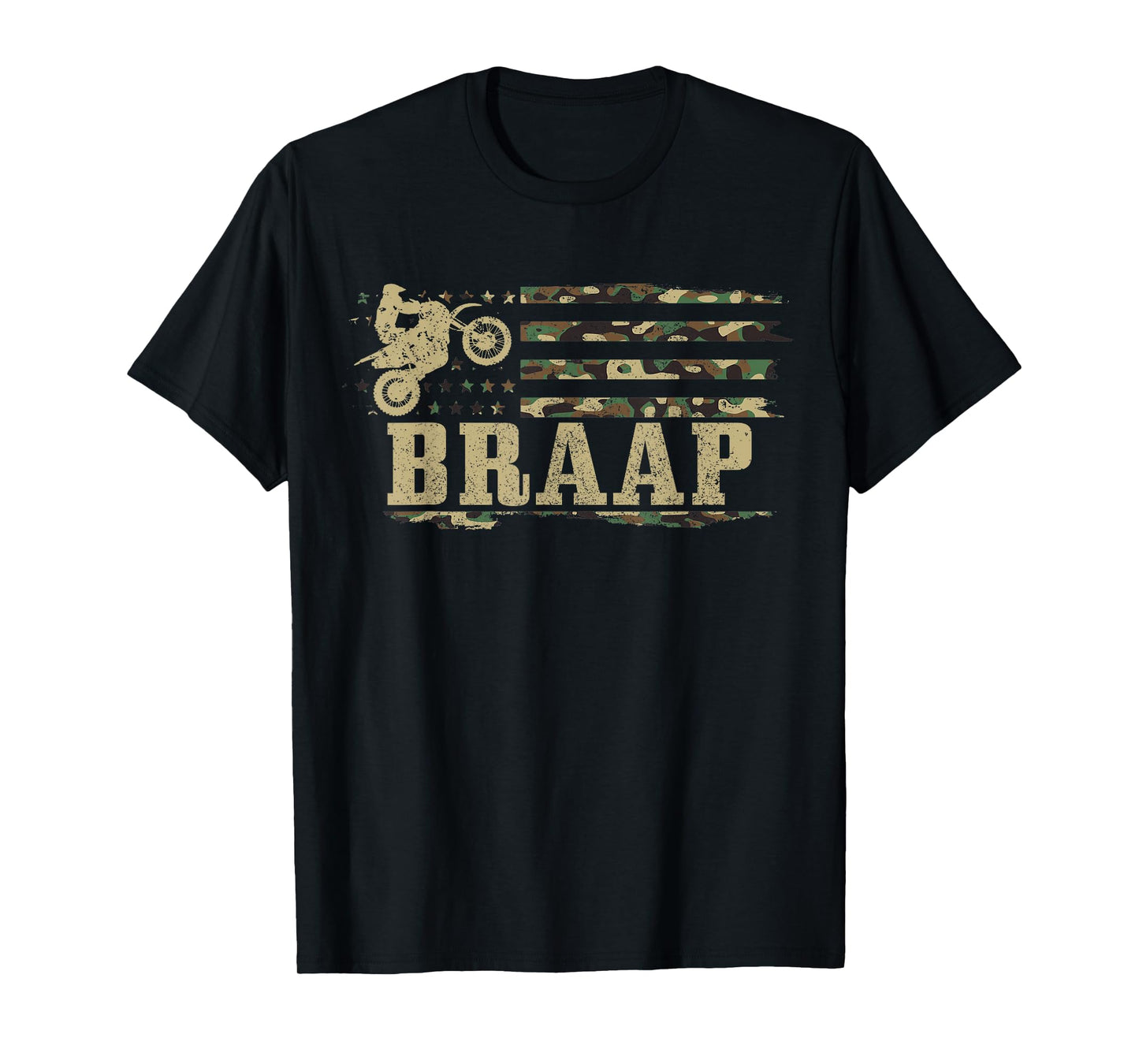 Braap Dirt Bike Patriotic Motocross American Flag Gift Men T-Shirt