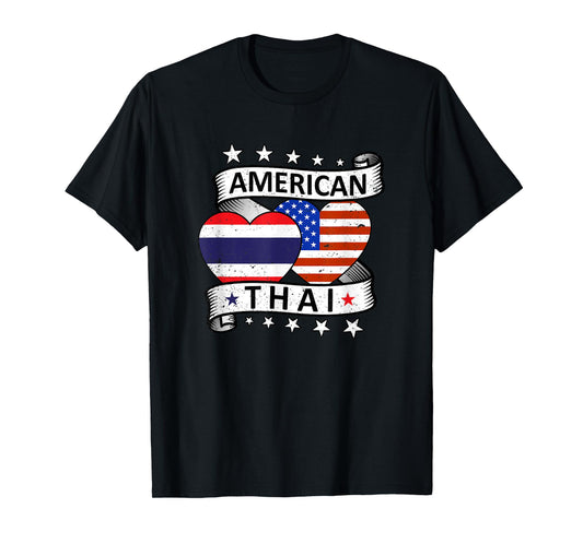 Thai American Flag American And Thai Thailand Pride T-Shirt