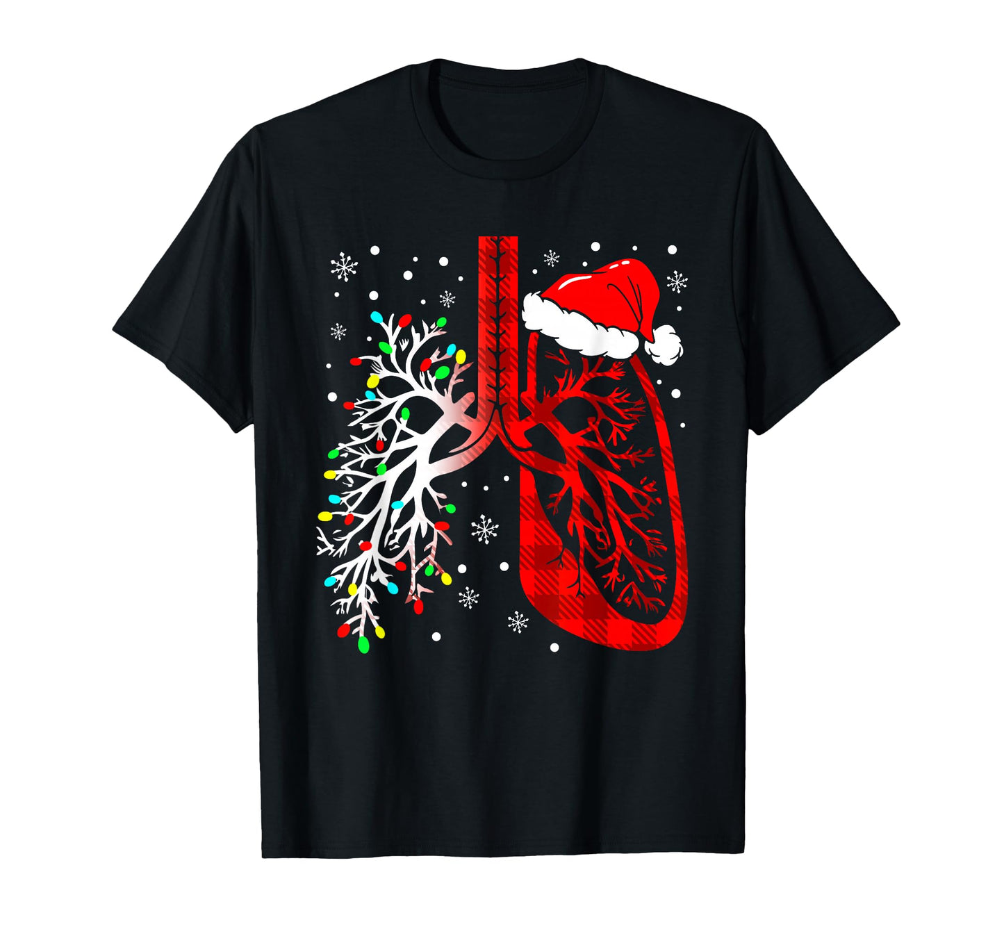 Christmas Lung Lights Respiratory Therapist Holiday T-Shirt