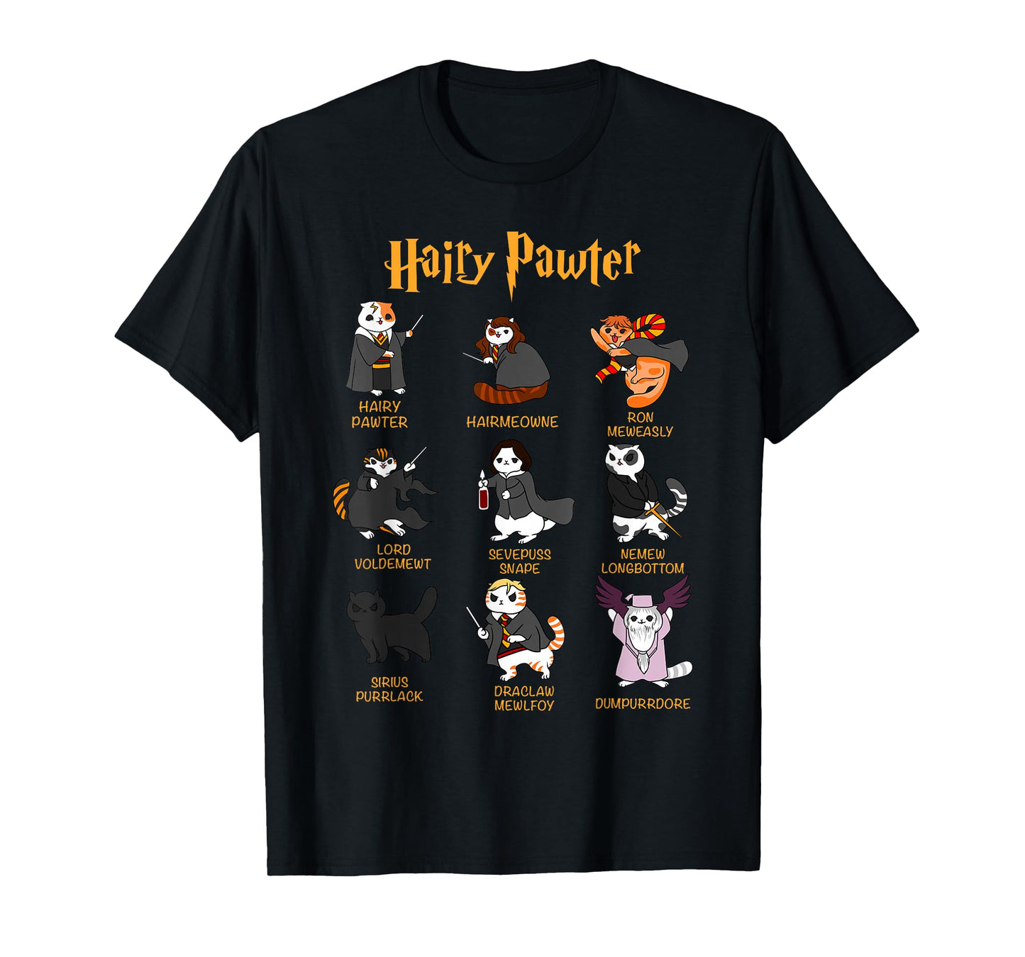 Vintage Funny Hairy Pawter T Shirt - T Shirt for Cat Lovers T-Shirt