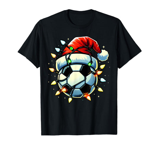 Christmas Soccer Xmas Santa Soccer Lover Men Boys Girls Kids T-Shirt