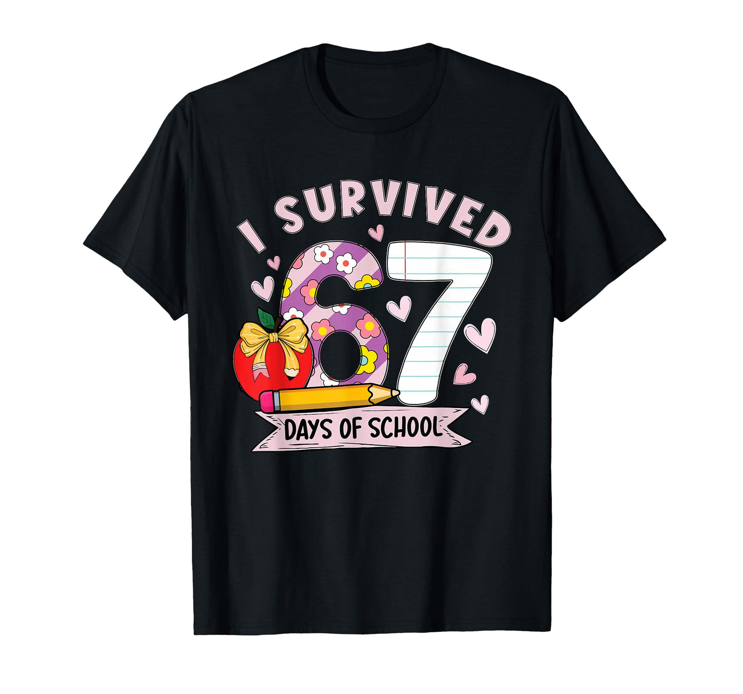 I Survived 67 Days of School Funny Leopard Student Style T-Shirt