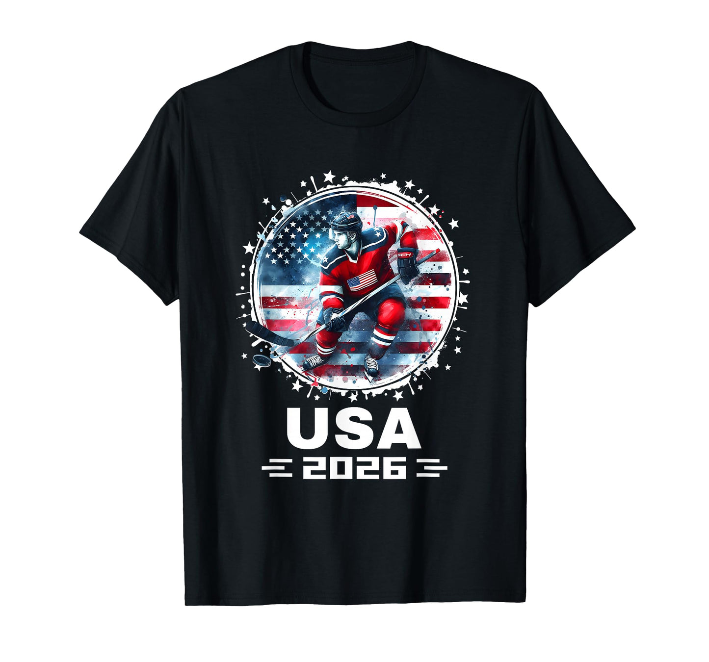 USA Team 2026 Hockey American Flag Women Men Kids Hockey T-Shirt