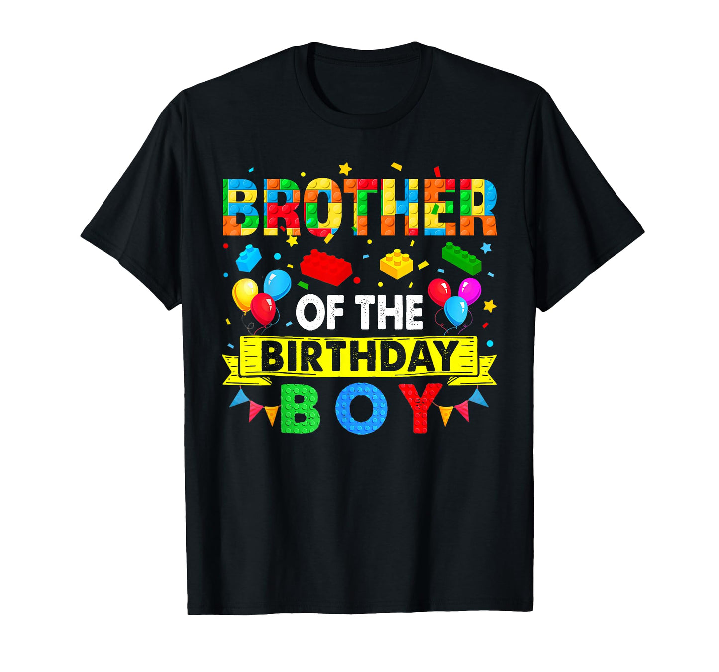 Brother of The Birthday Boy Master Builder Blocks Building T-Shirt