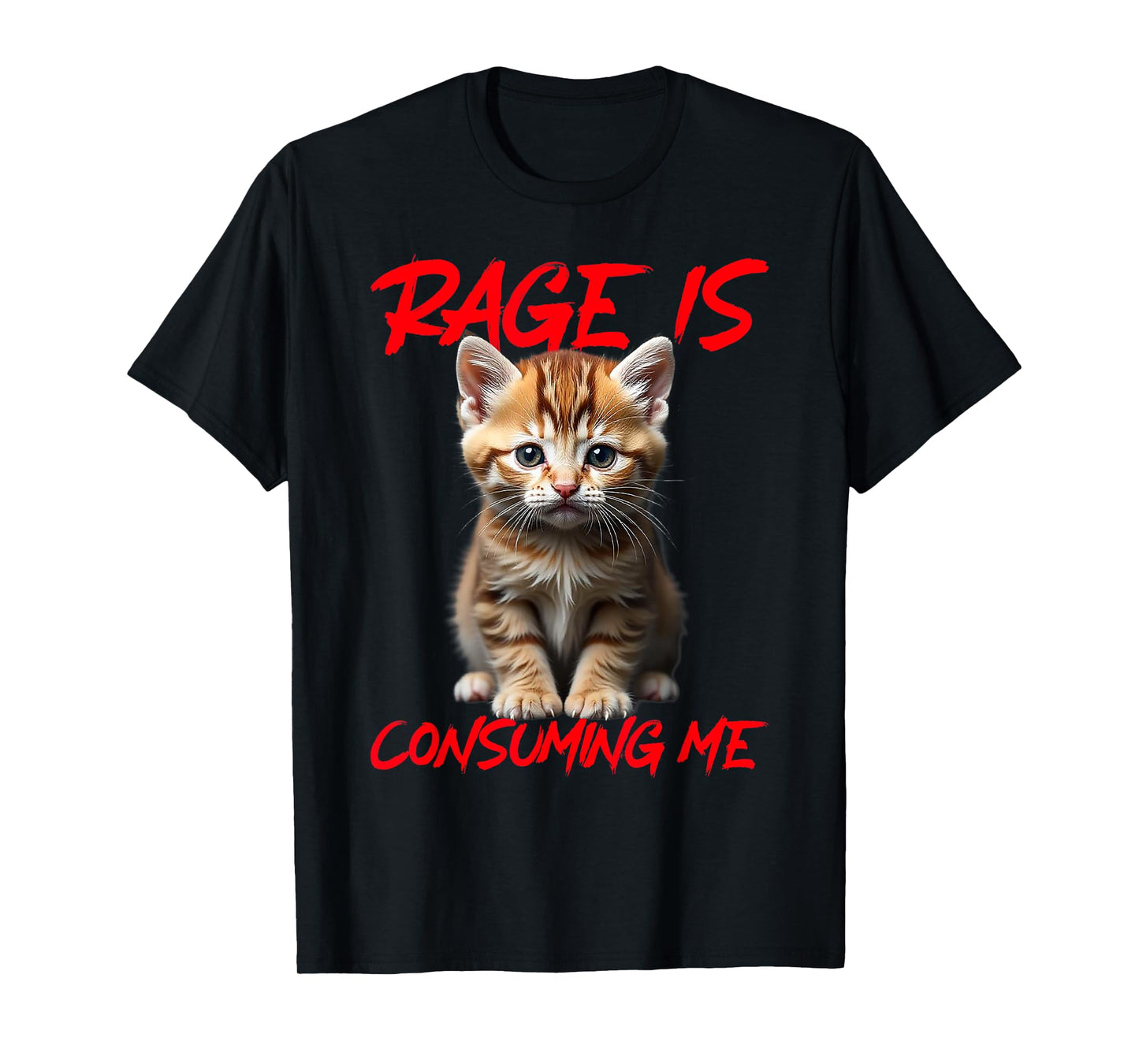 Rage Is Consuming Me Cute Angry Kitten Funny Cat T-Shirt for Men Women