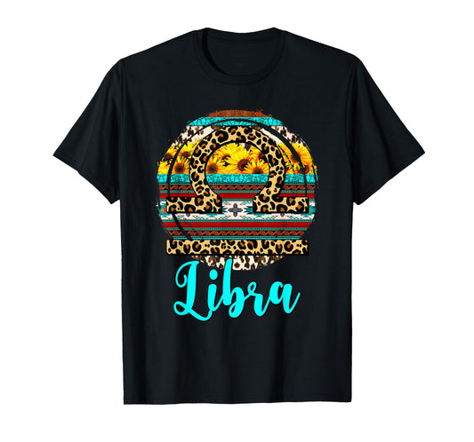 Libra Western Cowgirl Cowboy Leopard Zodiac Sign T-Shirt