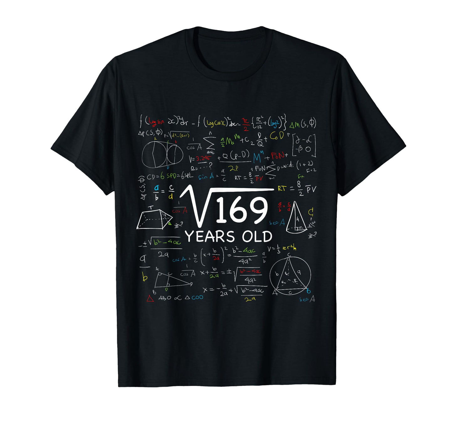 13th Math Birthday 13 Year Old Gift Square Root Of 169 Bday T-Shirt