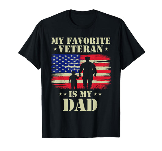Father Veterans Day My Favorite Veteran is My Dad Proud Kids T-Shirt