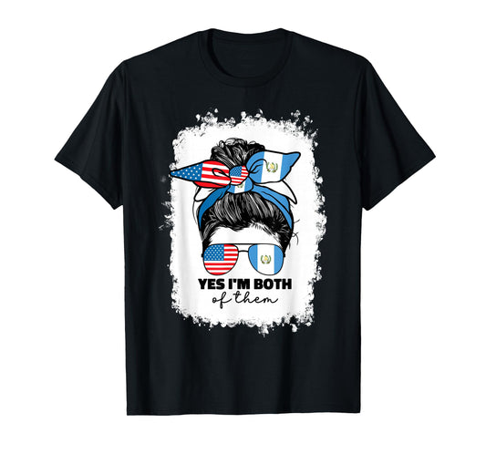 Half Guatemalan and American Guatemala USA Flag Girl Women T-Shirt