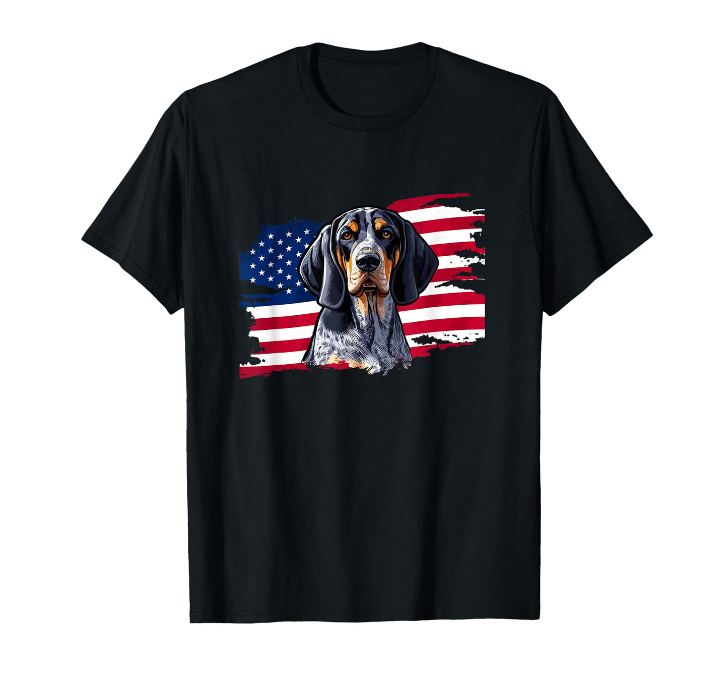 USA Flag Fourth July 4th Patriotic Bluetick Coonhound Lover T-Shirt