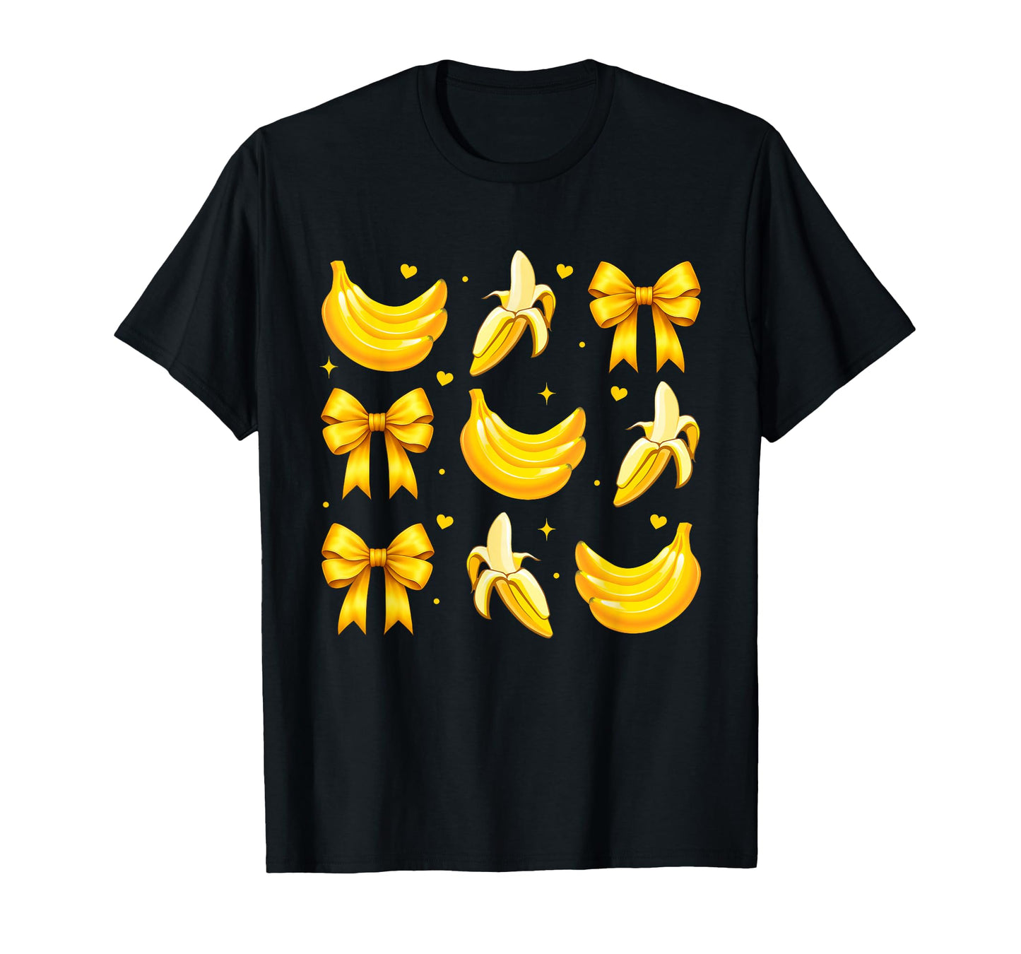 Banana Coquette Bow Yellow Bananas T-Shirt