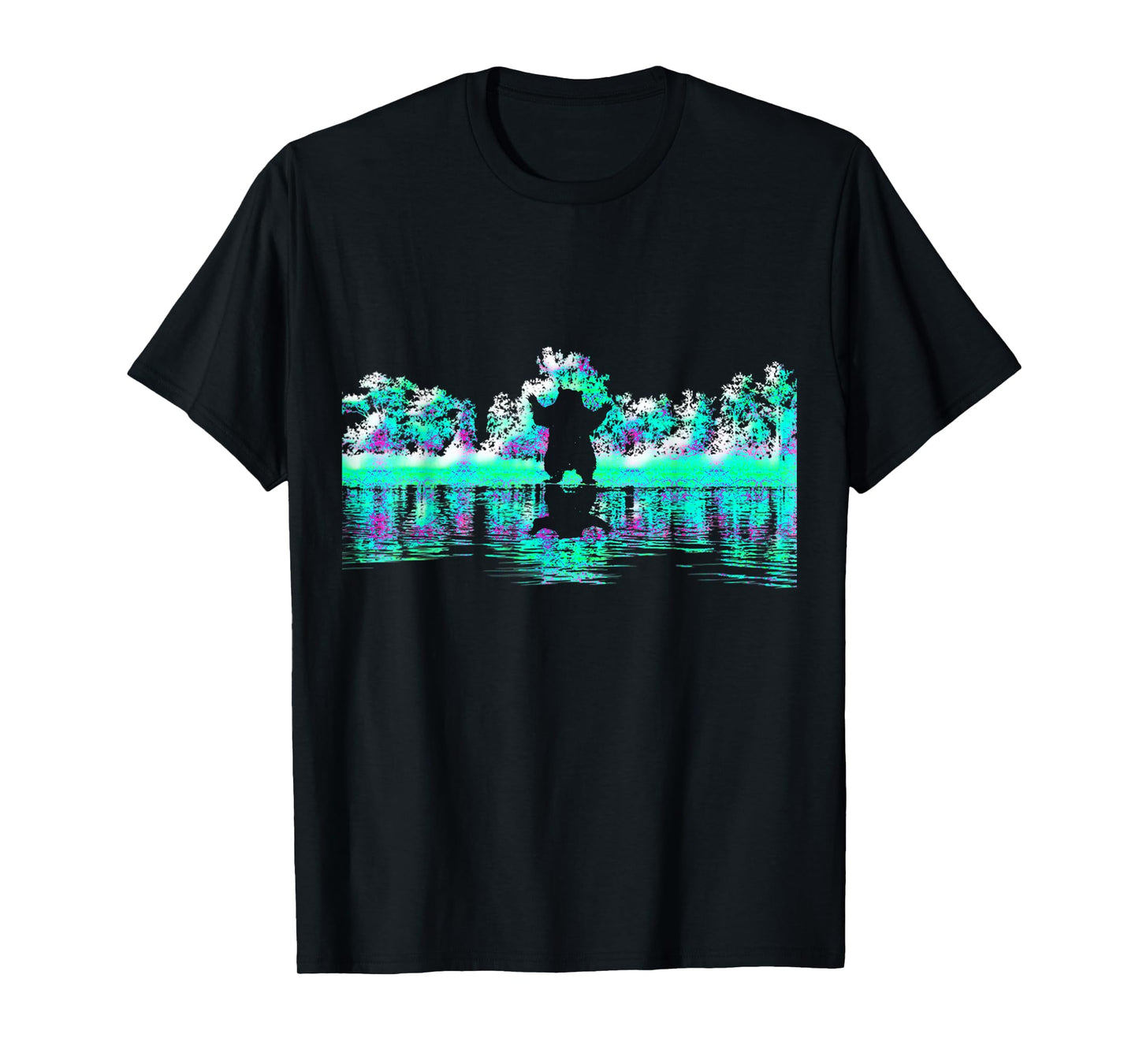 Trees Reflection Wildlife Nature Animal Bear Outdoor Forest T-Shirt