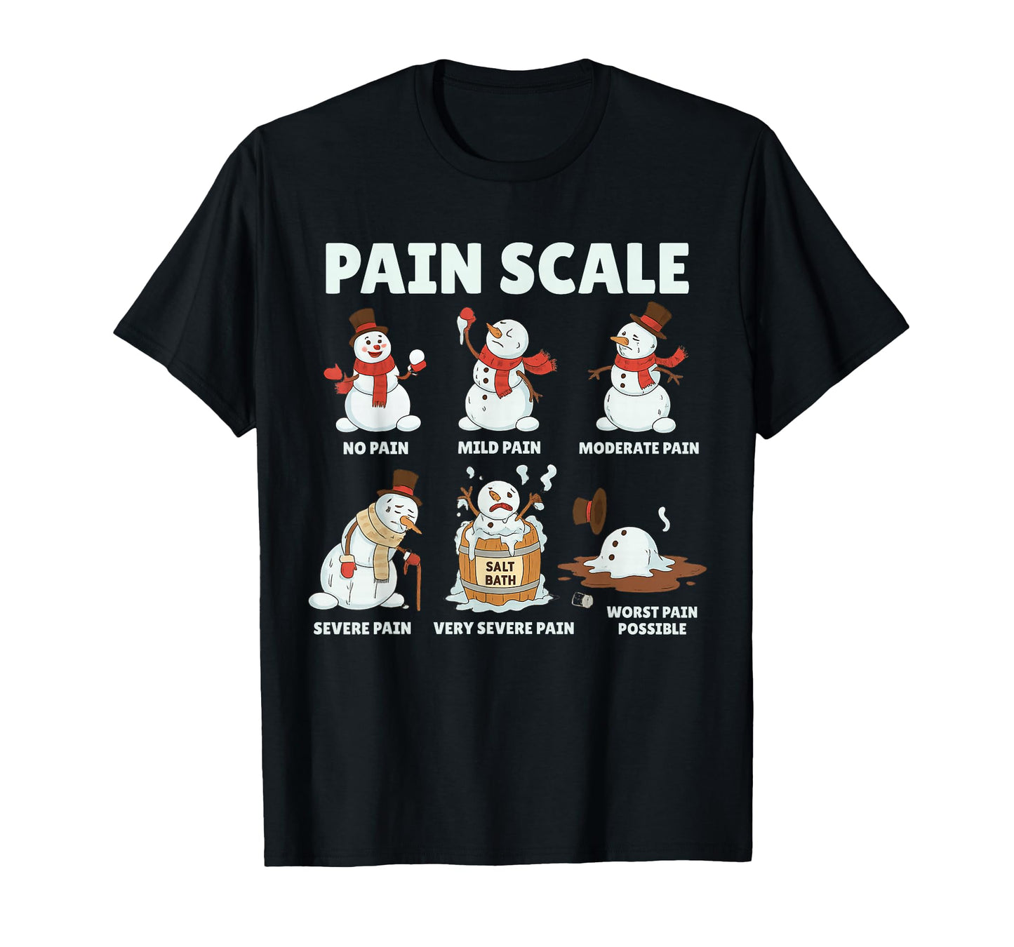 Pain Scale Snowman Xmas Funny Nurse Christmas ICU Nurse T-Shirt