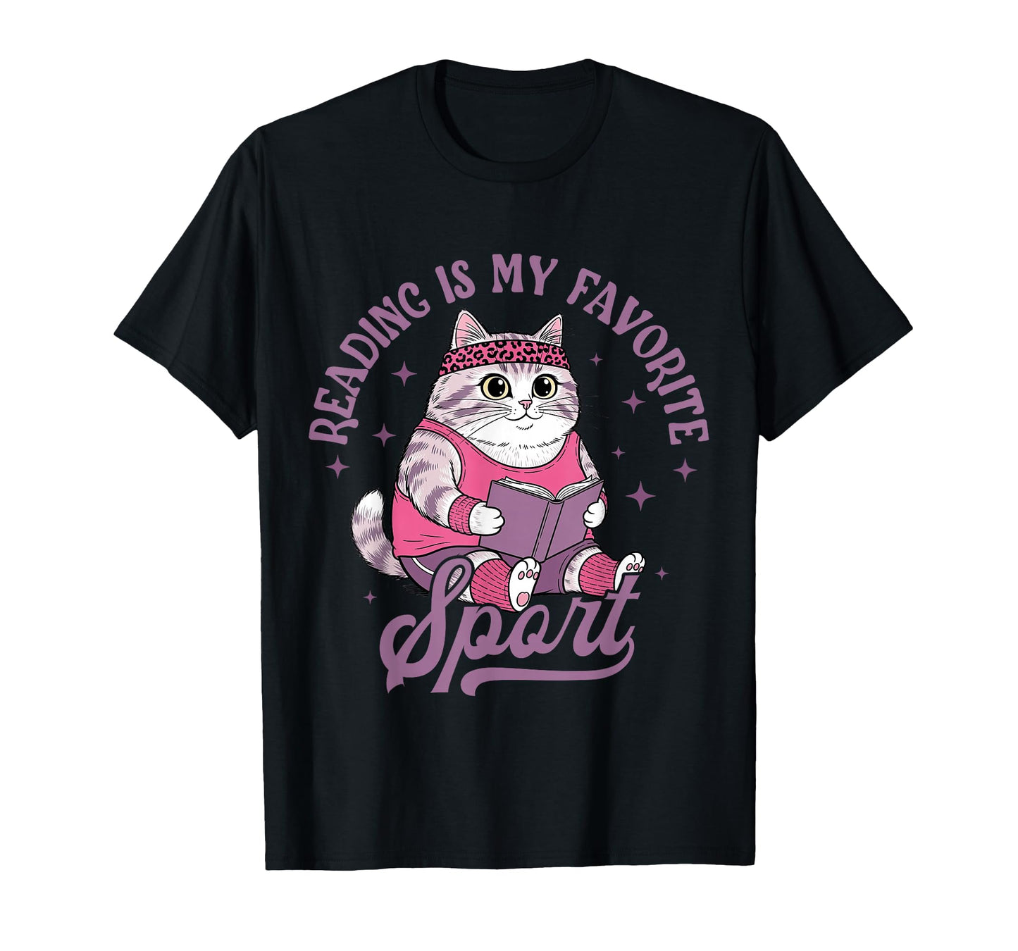 Reading is My Favorite Sport Bookworm Cat Lover Book-Club T-Shirt