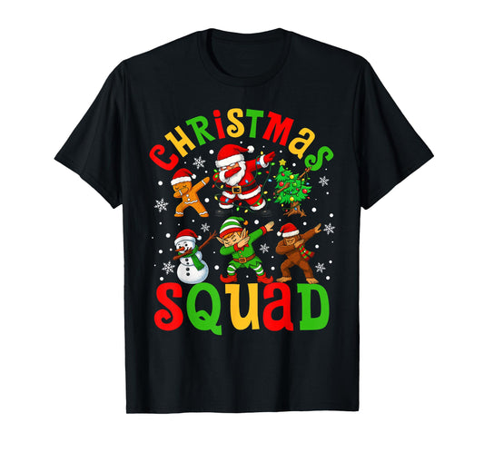 Dabbing Christmas Squad Santa Elf Family Matching Pajamas T-Shirt