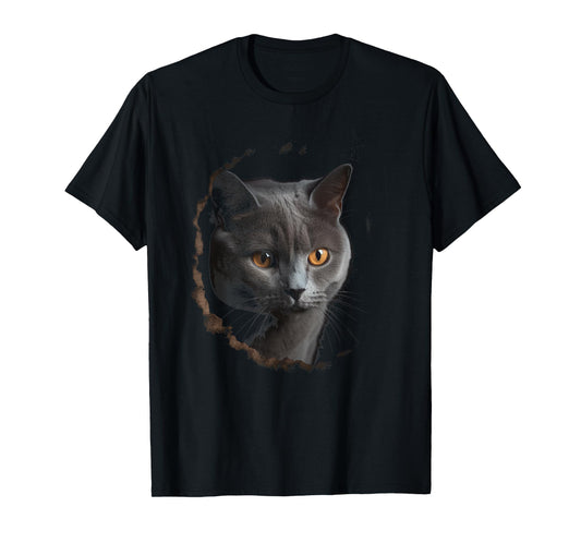 Chartreux Cat Eyes Kitty Kitten Cat Artwork Cat Face T-Shirt