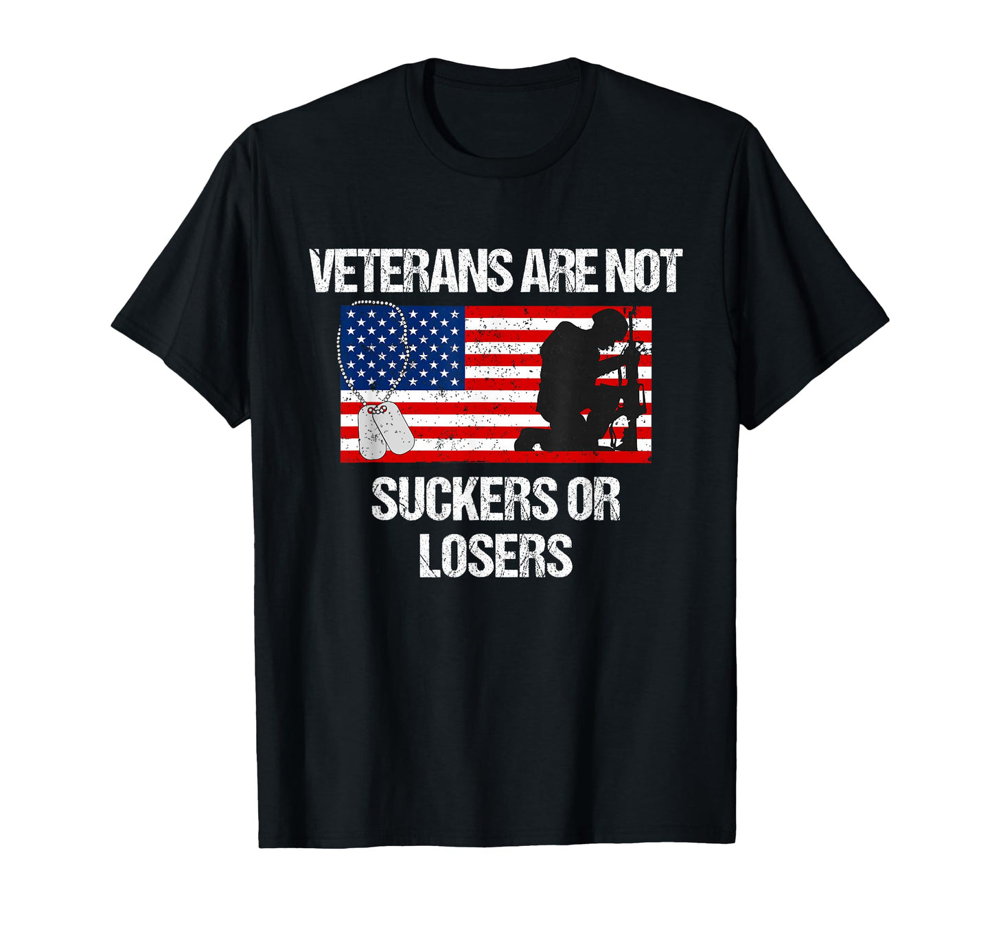 Veterans Are Not Suckers Or Losers Vintage USA Flag T-Shirt