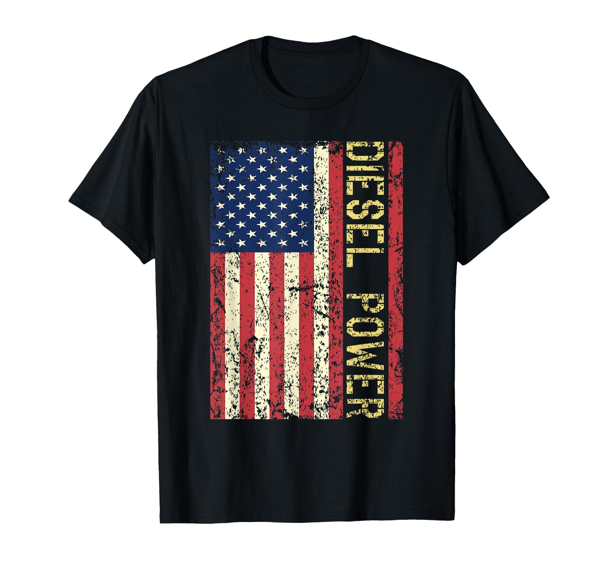 Vintage USA Flag Diesel Power Patriotic Truck Turbo Mechanic T-Shirt