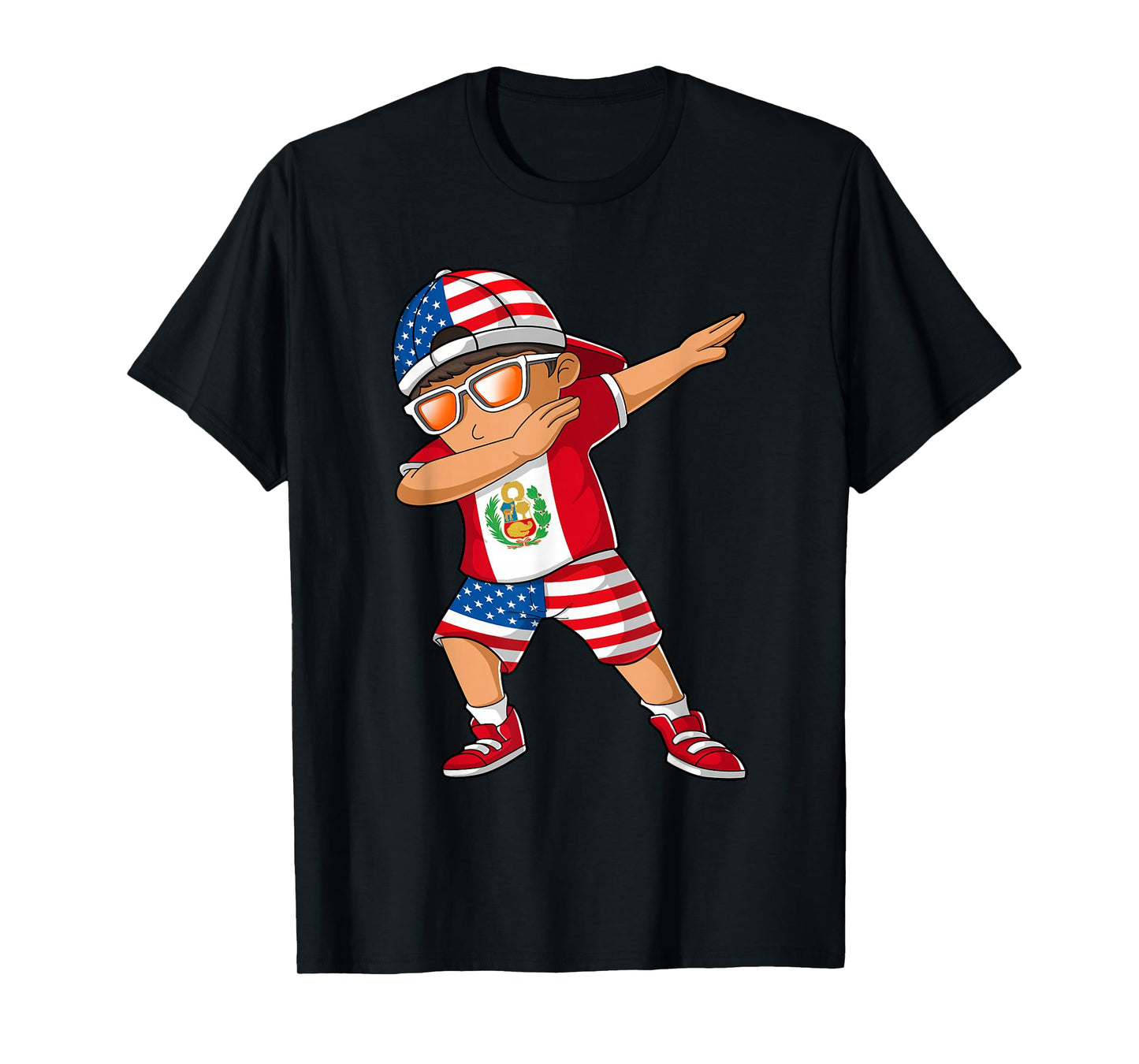 Half American Half Peruvian Boy Kid Peru Flag Patriotic T-Shirt