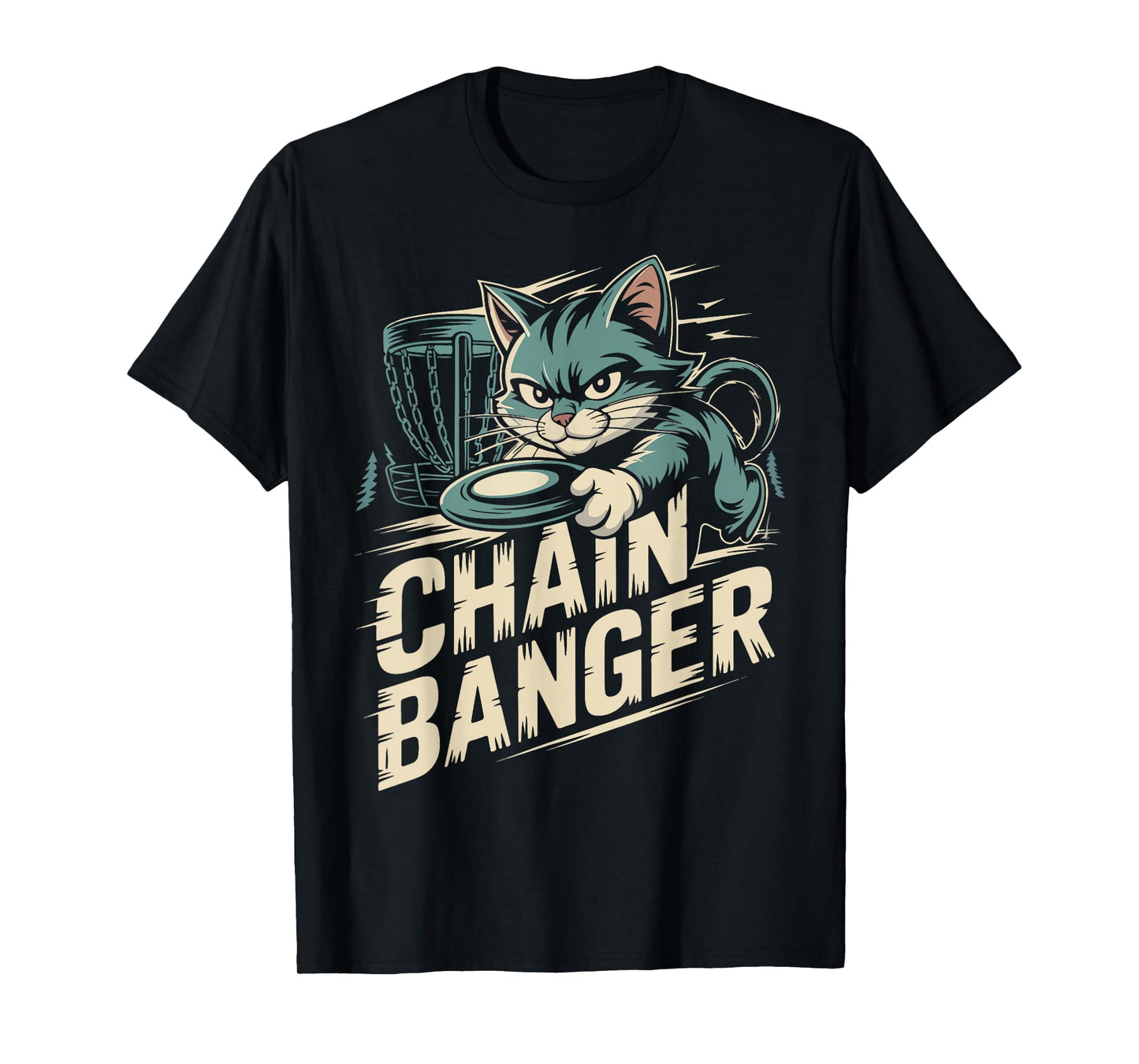 Chain Banger Disc Golf Cat Humor T-Shirt