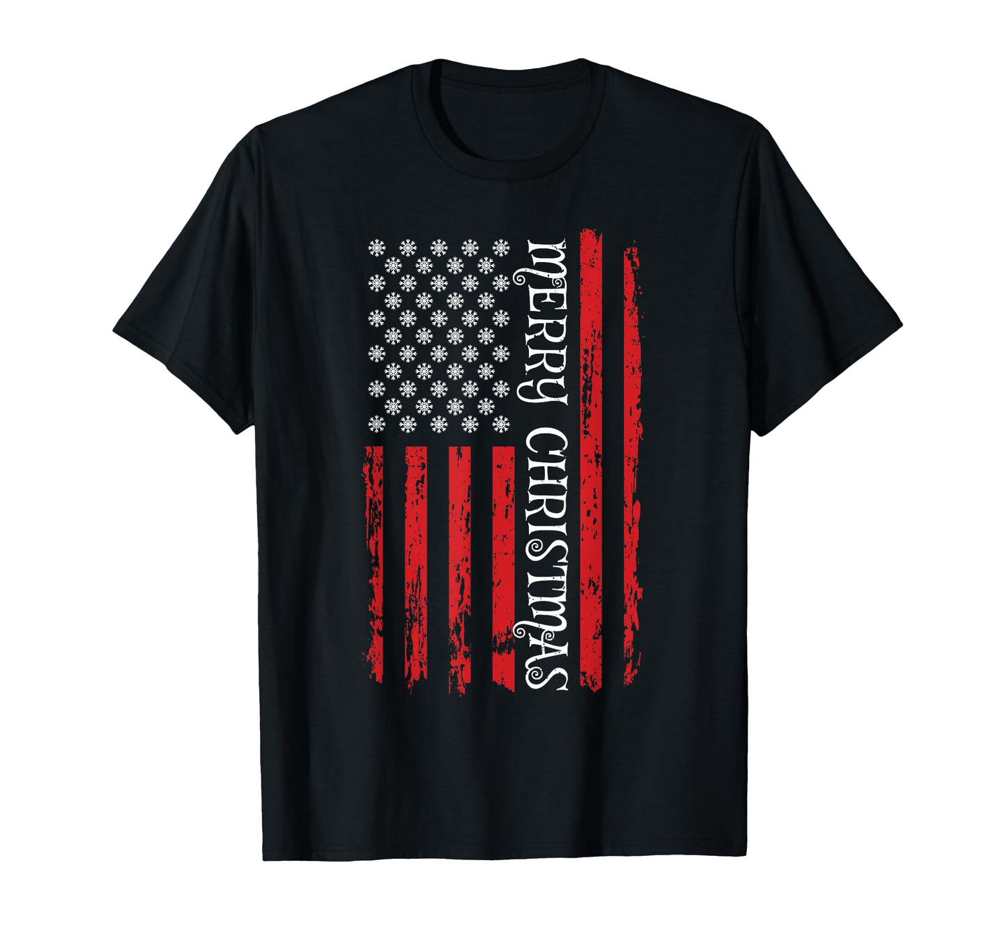 Patriotic USA Flag Shirt Men Women Kids Merry Christmas T-Shirt