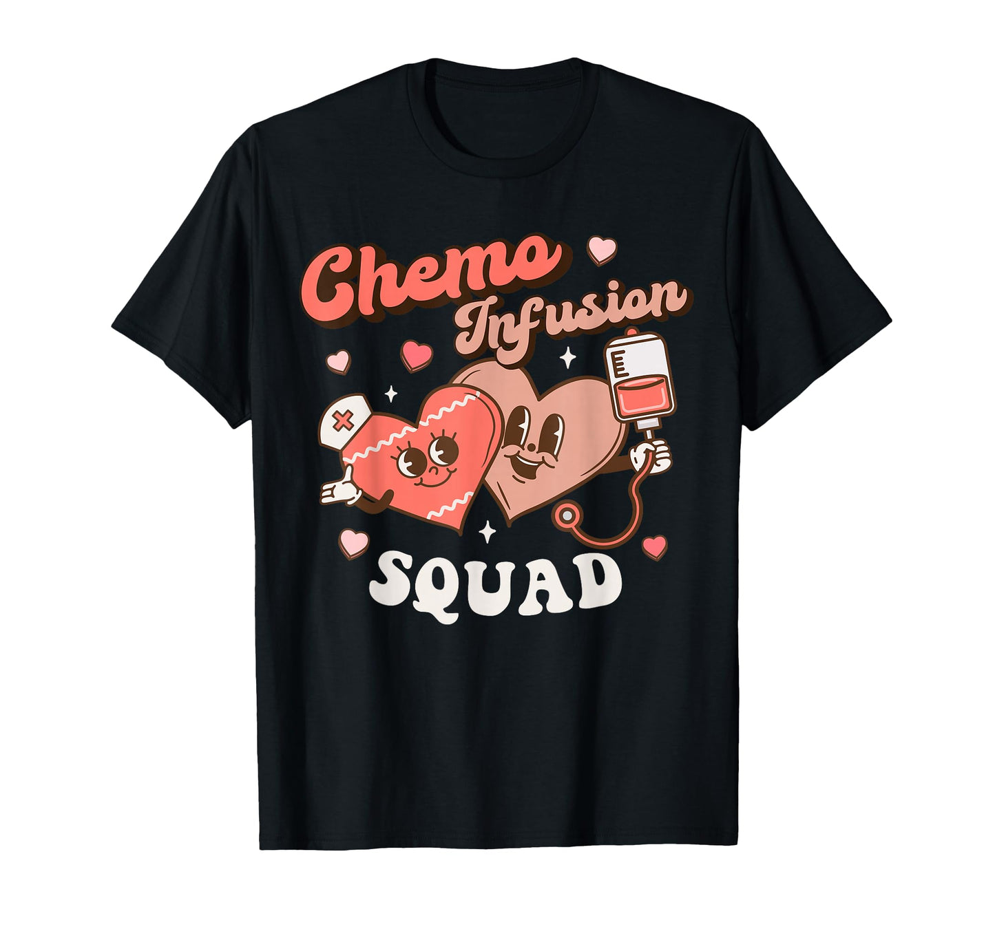 Chemo Infusion Nurse Groovy Valentine's Day Oncology Squad T-Shirt