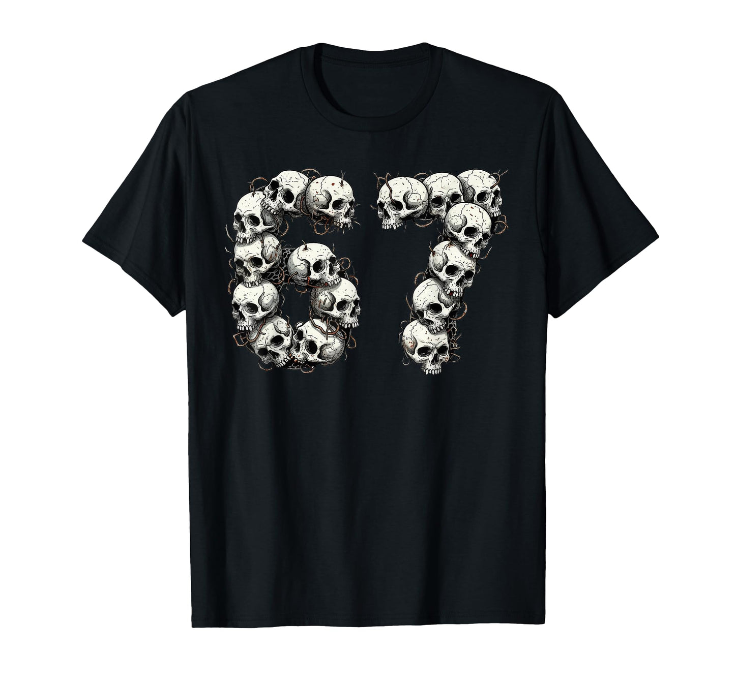 Funny Skulls 6 7 Meme Six Seven Love Halloween T-Shirt